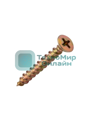 Саморез оконный Kranz острый, 4.1х35, желтый цинк, короб (500 шт./уп.)