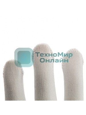 Перчатки из синтетической нити, ПВХ точка, 13 класс, белые, L Россия