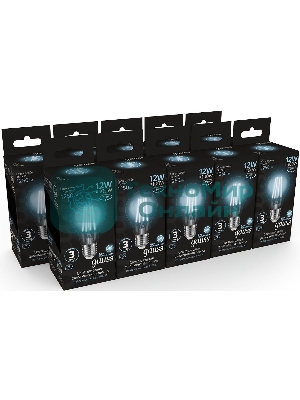 Лампа cветодиодная Gauss Filament А60 12W 1250lm 4100К Е27 LED 1/10/40