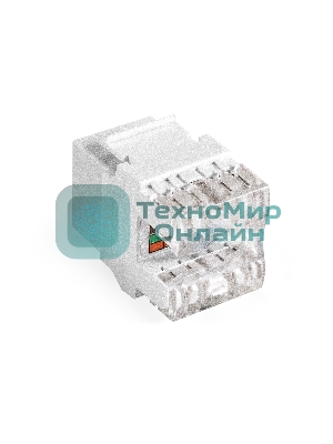 Модуль-вставка Keystone Jack RJ-45 ExeGate KJ-8P8C-U-C5e-180SH-Dual (Кат.5e, неэкранированная, 180 градусов, со шторками, IDC Krone/110)