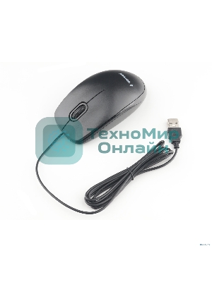 Мышь проводная Gembird MOP-200 черный, 1000 dpi, USB, кнопки - 3
