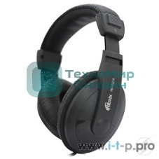 Проводные наушники Ritmix RH-524 черный, накладные, Jack 3.5 мм, складная конструкция