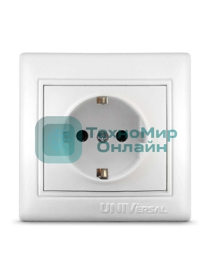 Розетка 1-м СП Севиль 16А с заземл. бел. UNIVersal С0028