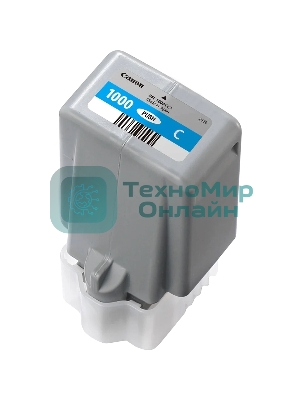 Картридж струйный Canon PFI-1000 C для IJ SFP PRO-1000 WFG. Голубой. 80 мл.