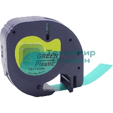 Картридж ленточный Cactus CS-LT-91204 черный шрифт, зеленый фон (12 мм, 4 м) для Dymo Letra Tag LT-100H