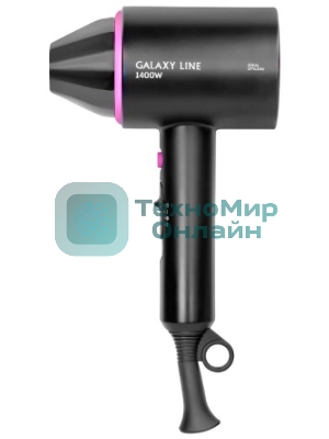Фен Galaxy Line GL 4346 черный, 1400 Вт, компактный