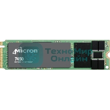 Накопитель SSD Micron 7450 PRO, 480Gb, M.2(22x80мм), NVMe, PCIe 4.0 x4, 3D TLC, R/W 5000/700Mb/s, IOPs 280 000/40 000, TbW 800, DWPD 1 (12 мес.)