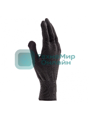 Перчатки из синтетической нити, ПВХ точка, 13 класс, черные, XL Россия