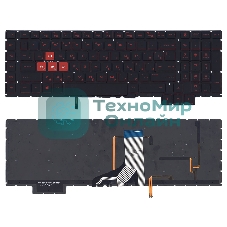 Клавиатура для ноутбука HP Omen 17-AN000 черная с красной подсветкой