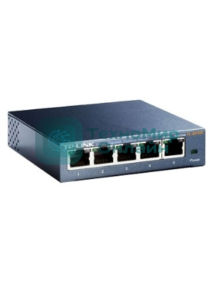 Коммутатор TP-Link SOHO TL-SG105 5-port Desktop Gigabit Switch, 5 10/100/1000M RJ45 ports, metal case