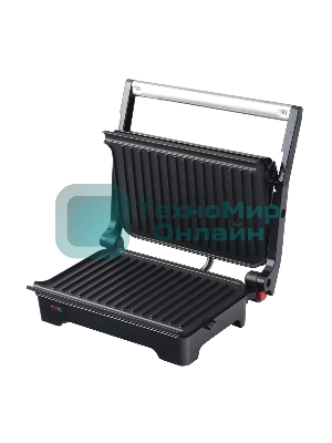 Гриль-пресс электрический Endever Grillmaster 119, черный/металлик