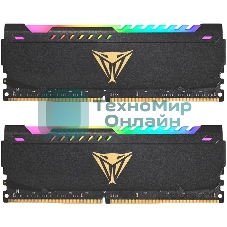Оперативная память Patriot Viper Steel, DDR4, 64GB (2x32GB), 3200MHz, CL18, DIMM, с радиатором, RGB, черный