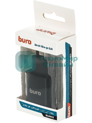 Сетевое зарядное устройство Buro BUWG1 3A QC черный