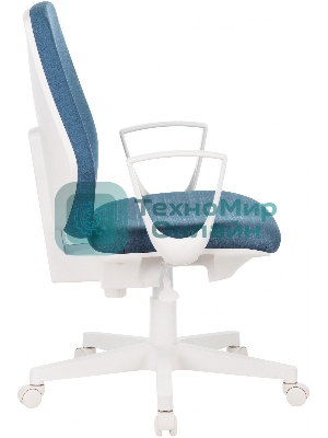 Кресло Бюрократ CH-W545 синий, экокожа, 120 кг, механизм качания