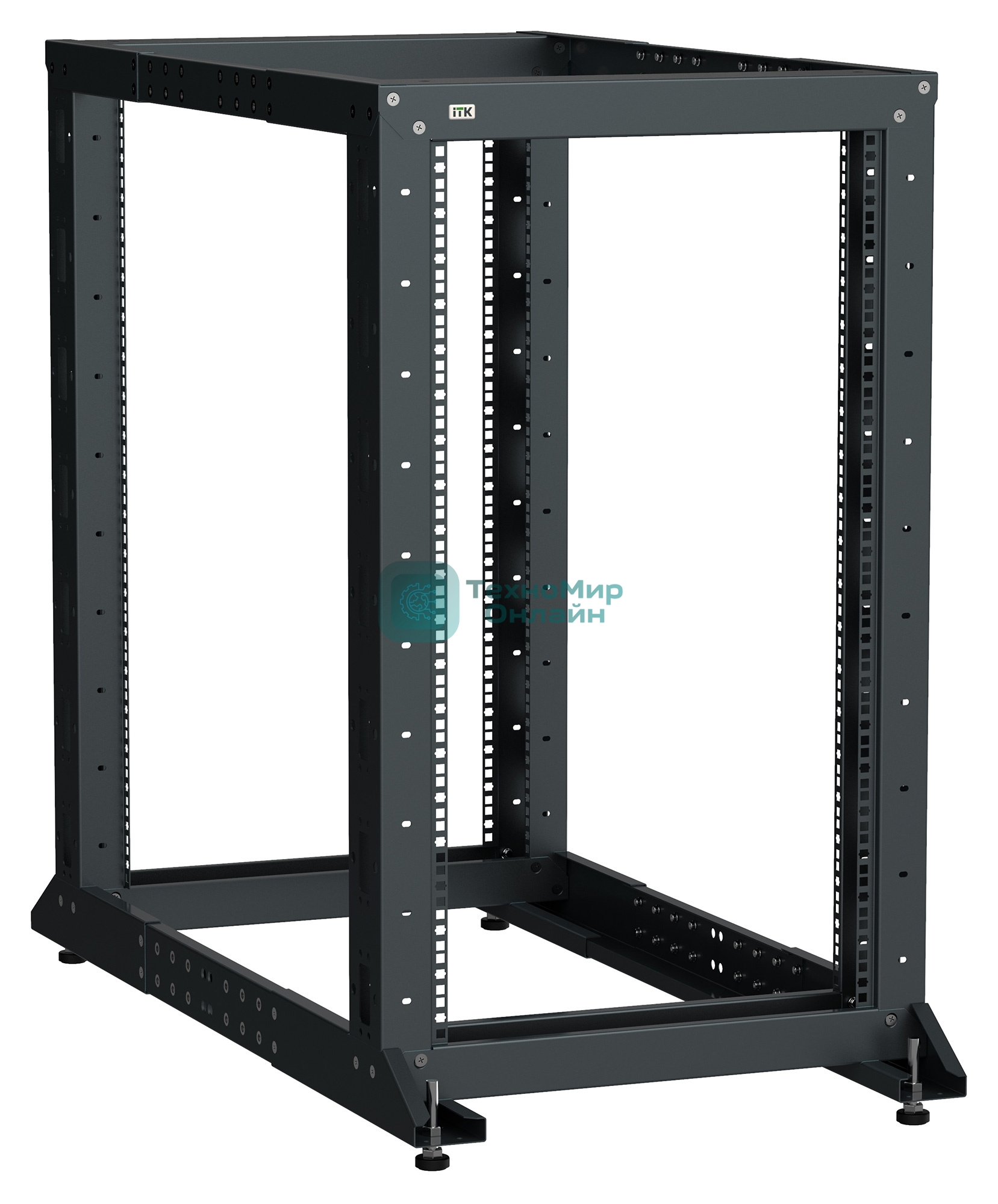 Стойка двухрамная ITK Linea LF05-42U61-2GM 42U 600 мм X 1000 мм 700 кг черный