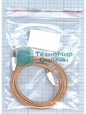 Аудио кабель Jack 3.5 - Jack 3.5, 1м (плоский кабель) оранжевый