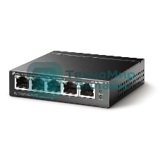 Коммутатор 5-Port 10/100Mbps Unmanaged Switch with 4-Port PoE, meta case, desktop mount, PoE budget 41W.