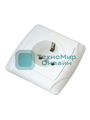 Розетка 1-м СП Маргарита 16А с заземл. бел. UNIVersal М0028