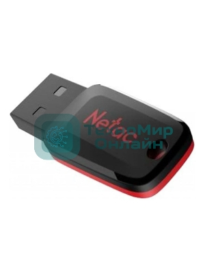 Флешка USB Netac U197 (NT03U197N-008G-20BK), 8Gb, USB 2.0, R/W 25/10, черный/красный
