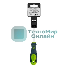 Отвертка, SL4,0 х 100 мм, CrV, двухкомпонентная рукоятка Сибртех