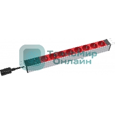 Блок распределения питания RakTek RTSA1608S14 гор.размещ. 8xSchuko C14 2м