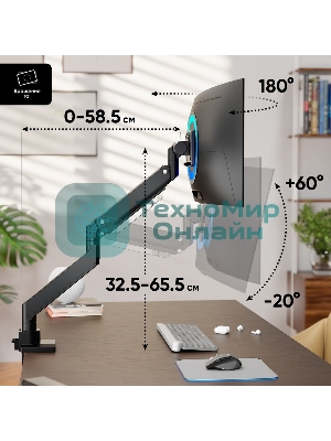 Кронштейн для мониторов Onkron G130 черный 17