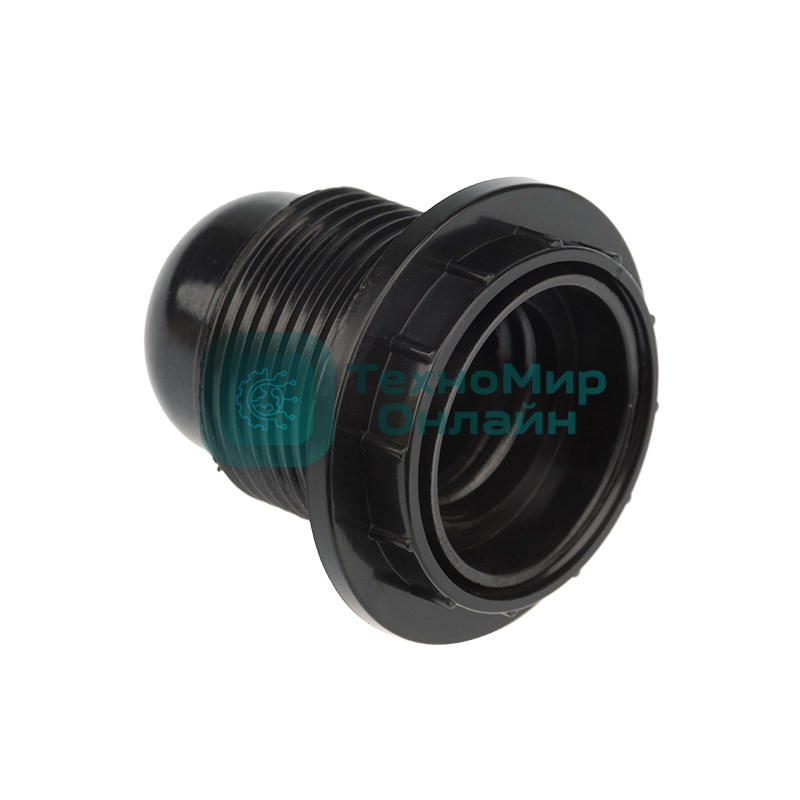 Патрон карболитовый Rexant с кольцом Е27 черный c этикеткой