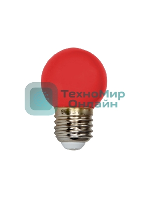 Лампа светодиодная Neon-night d-45 3 LED 1Вт шар E27 25лм 220В красный
