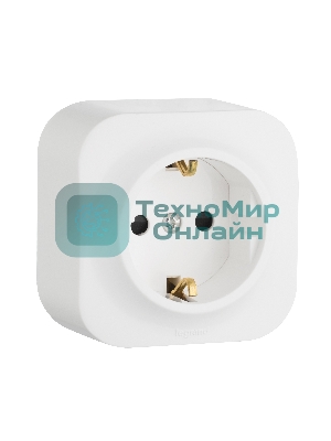 Розетка 1-м ОП Quteo 16А с заземл. белый Legrand 782211