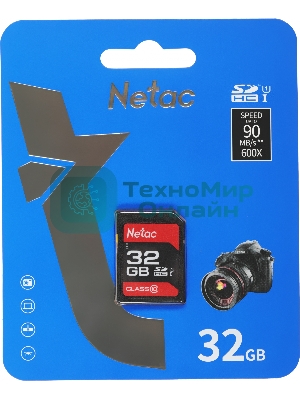 Флеш карта SDHC 32Gb Netac Class 10 UHS-I U1 P600 NT02P600STN-032G-R