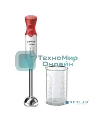 Блендер погружной Bosch MSM64110 450 Вт, белый/красный
