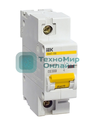 Выключатель автоматический модульный 1п C 80А 10кА ВА47-100 IEK MVA40-1-080-C