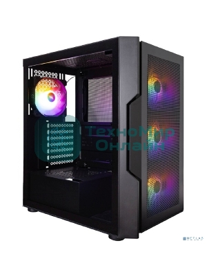 Компьютерный корпус 1STPLAYER TRILOBITE T7-P черный ATX 4x120мм LED fans T7-P-BK-4F1