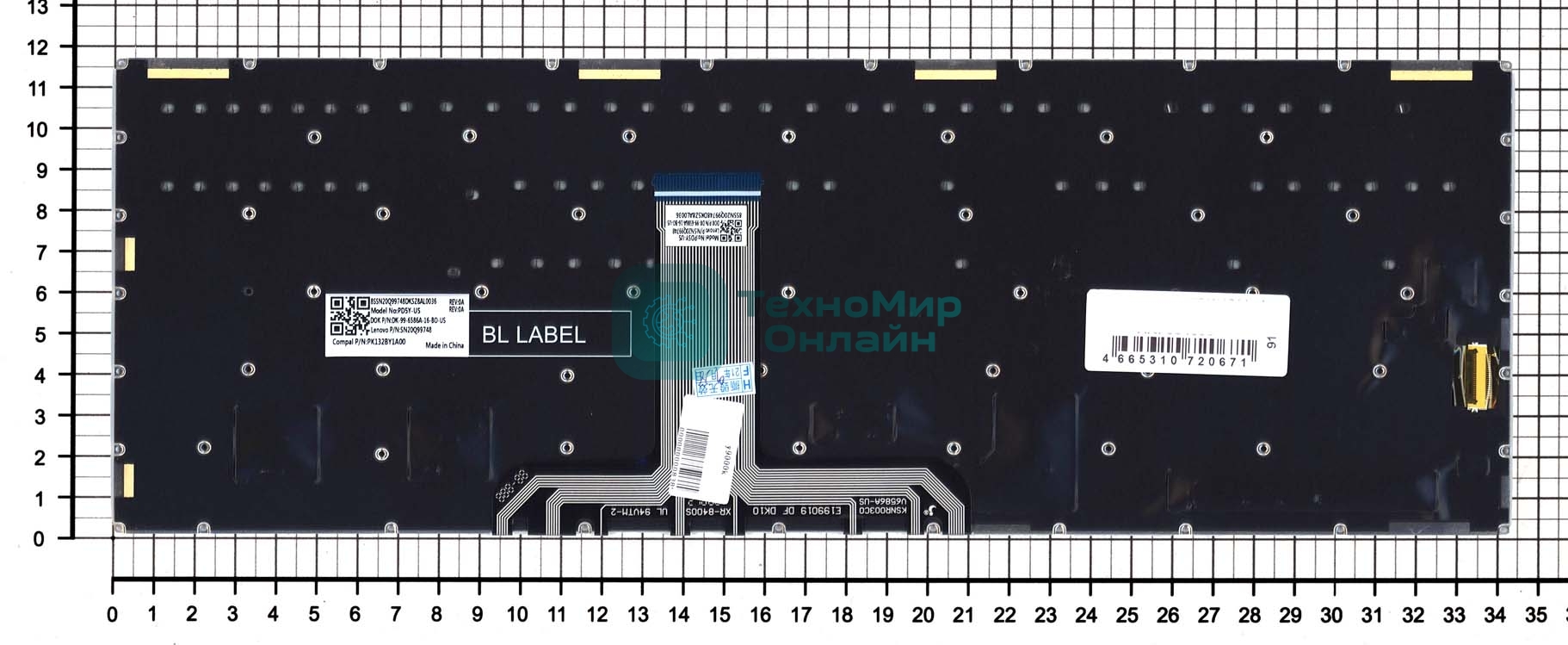Клавиатура для ноутбука Lenovo Legion Y740-15 черная с подсветкой