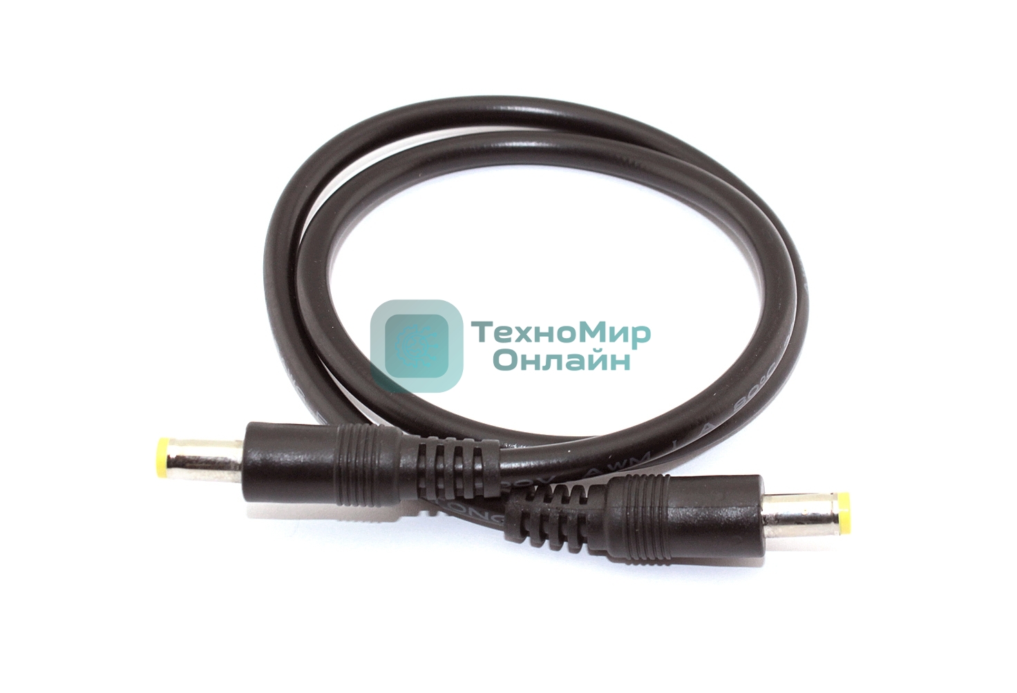 Кабель DC 5.5x2.5 18 AWG папа-папа 0,5 м с прямым штекером
