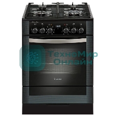 Плита комбинированная Gefest ПГЭ 6502-03 0244 черный, конфорок 4 газовых, духовка 55 л, 60 см x 85 см x 60 см