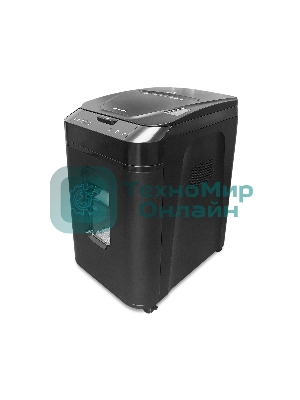 Шредер ГЕЛЕОС АП40-4, DIN P-4 (4 ур-нь секр.), фрагмент 3,9х12мм, АВТОПОДАЧА 170 лист (70г/м2), пл.карты/скрепки/скобы, 37 литров