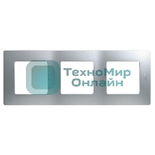 Рамка ETIKA 3 поста, алюминий