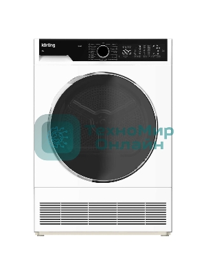 Сушильная машина Korting KD 60L97 белый, 10 кг, сушка - конденсационная, программ - 15, 59.6 x 84.5 x 63.9 см