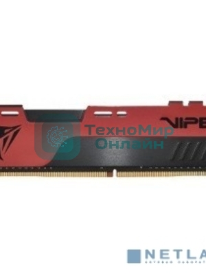 Оперативная память Patriot Viper Elite II, DDR4, 16GB (1x16 GB), 3200 MHz, CL18, DIMM, радиатор, красный, черный