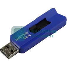 Флешка USB Smartbuy STREAM Blue (SB64GbST-B), 64Gb, USB 2.0, R/W 25/15, синий/черный