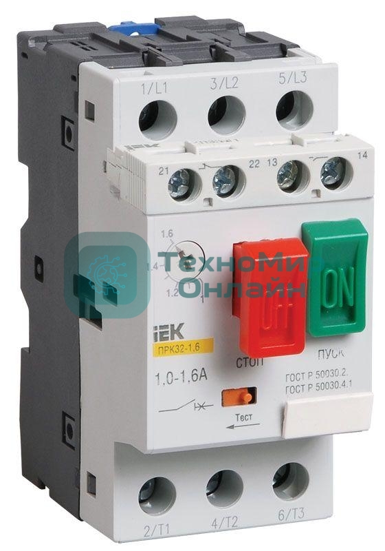 Пускатель ПРК32-1.6 In1.6А Ir1.0-1.6А Ue 660В IEK DMS11-D16
