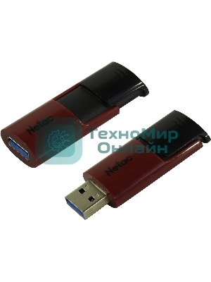 Флешка USB Netac U182 (NT03U182N-016G-30RE), 16Gb, USB 3.0, R/W 70/30, черный/красный