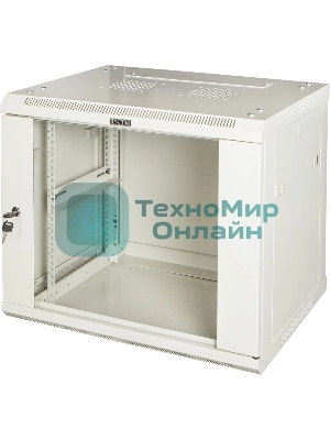Шкаф коммутационный Lanmaster Pro (TWT-CBWPG-15U-6X4-GY) настенный 15U 600x450 мм пер. дв. стекл 60 кг серый 350 мм 768 мм IP20 металл
