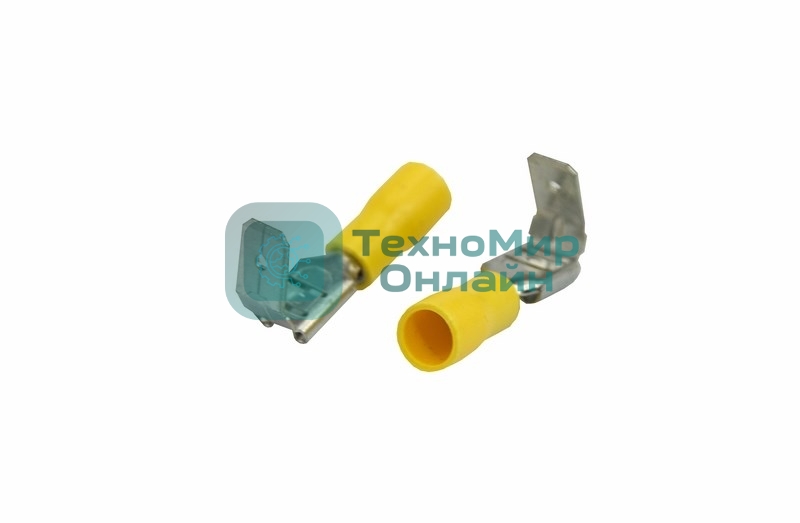 Клемма плоская Rexant изолированная гнездо 7.4 мм + штекер - 6.3 мм 4-6 мм² (РПи-О 6.0-(6.3)/РПИо 6.0-7.5)