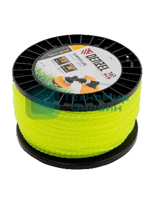 Леска для триммера Denzel витой квадрат, 3,0мм х 163м, на DIN катушке FLEX CORD