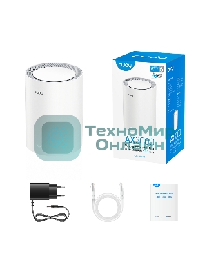 Бесшовный Mesh роутер Cudy M3000(2-PACK) AX3000 10/100/1000/2500BASE-T, белый (упак.:2шт)
