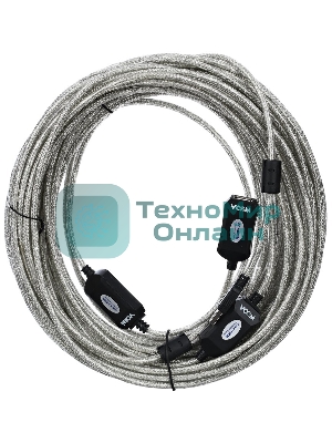 Кабель-адаптер VCOM VUS7049-25M USB2.0-repeater, удлинительный активный Am-->Af 25м