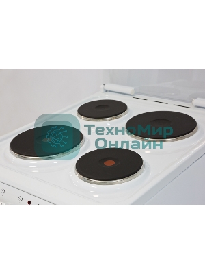 Плита электрическая De Luxe 506004.03Э (кр) белый, конфорок 4 шт, духовка 60 л, 50 см x 85 см x 60 см