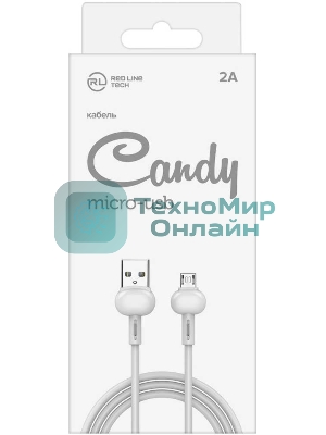 Кабель Redline Candy УТ000021983 micro USB B (m) USB A (m) 1м белый